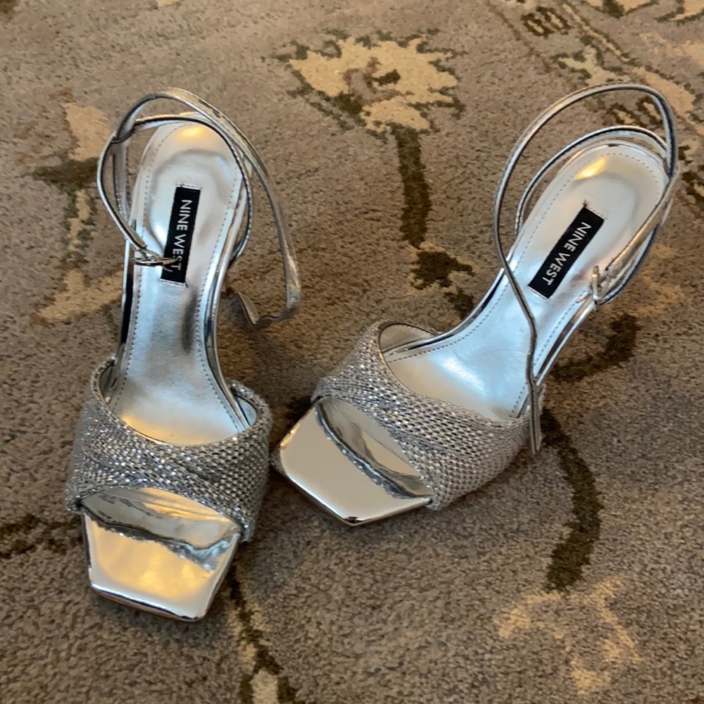 Nine West Twinkle 6m Silver Heels